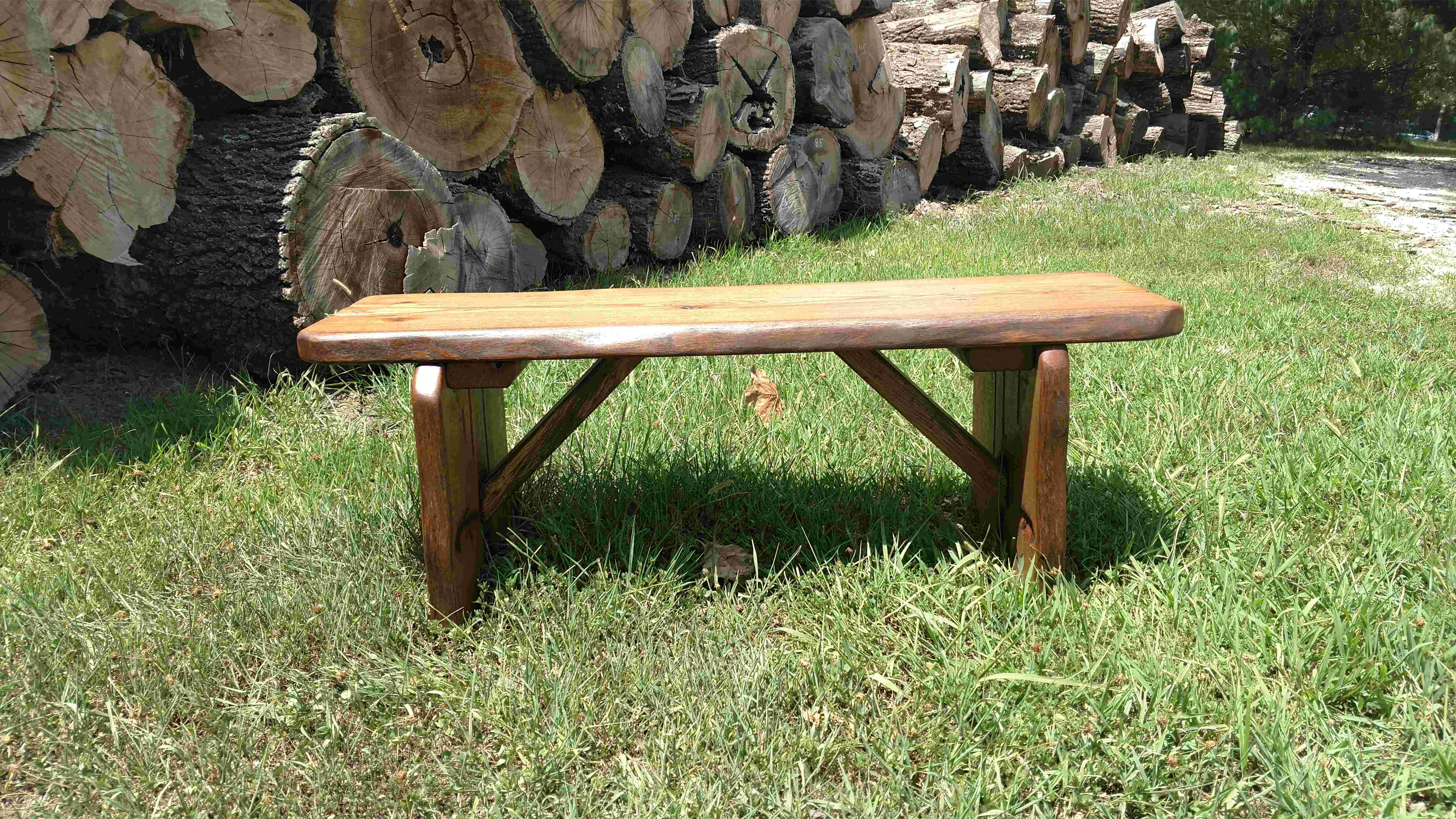 Oak garden bench, sold for $149