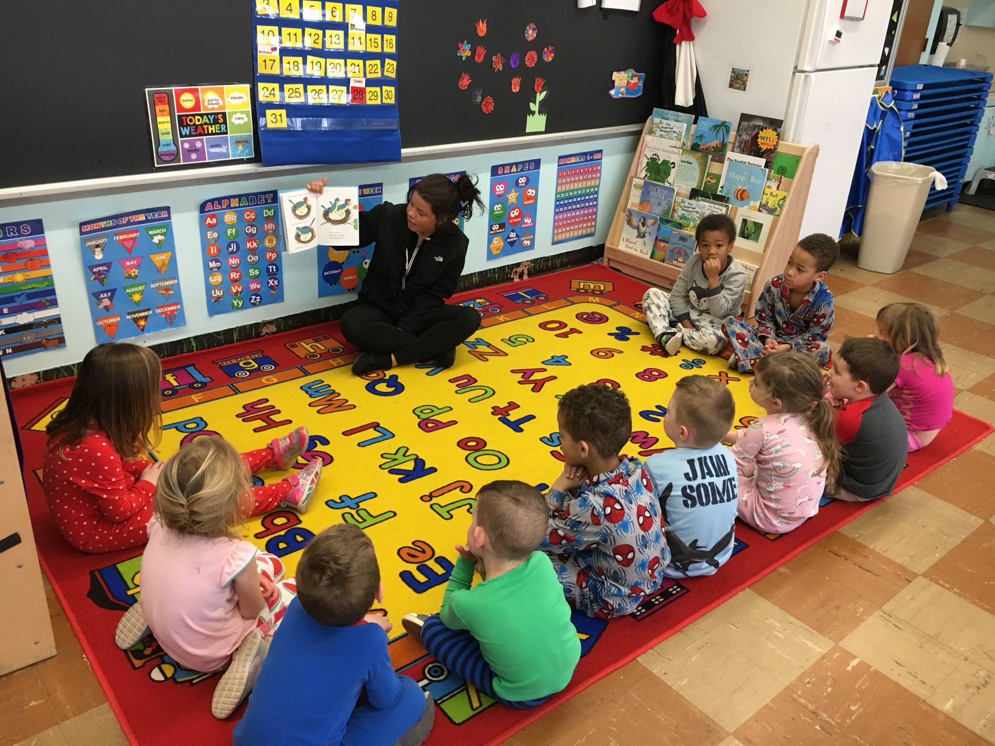 Preschool story reading with student teacher 4-2019jpg