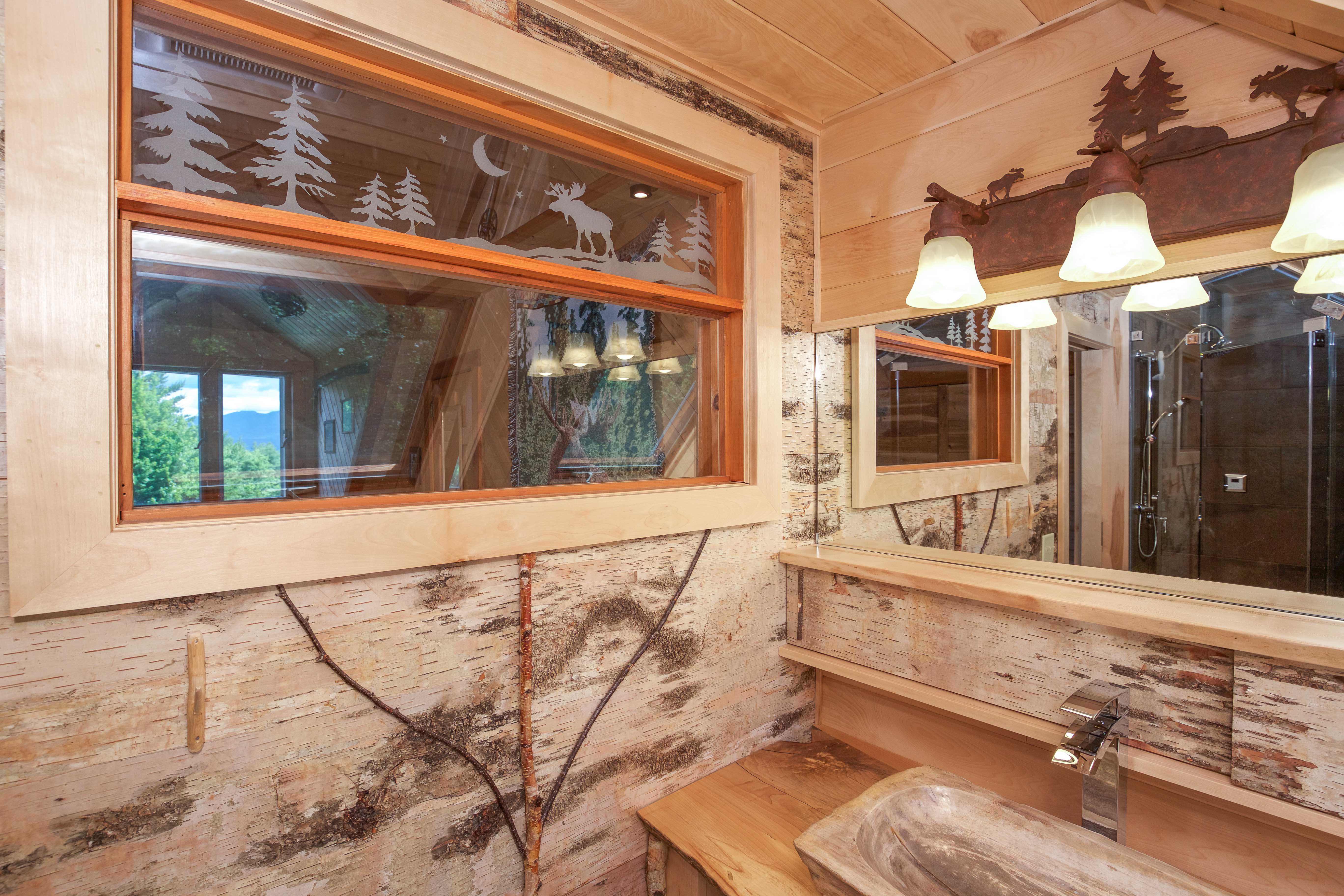 Mountain View Room bathroom at Moose Meadow Lodge