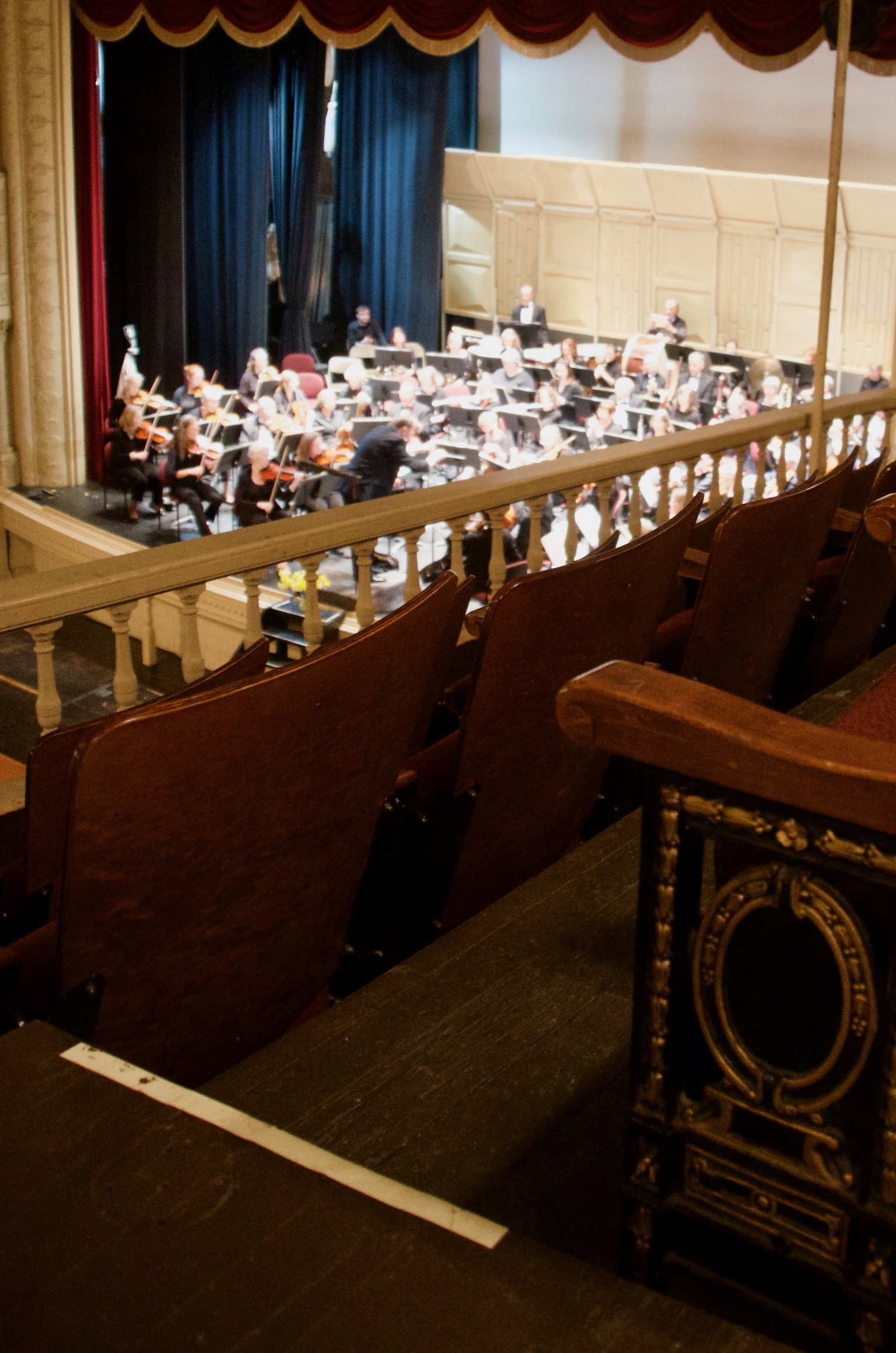 View from the balcony of Vermont Philharmonic performing at the Barre Opera House.